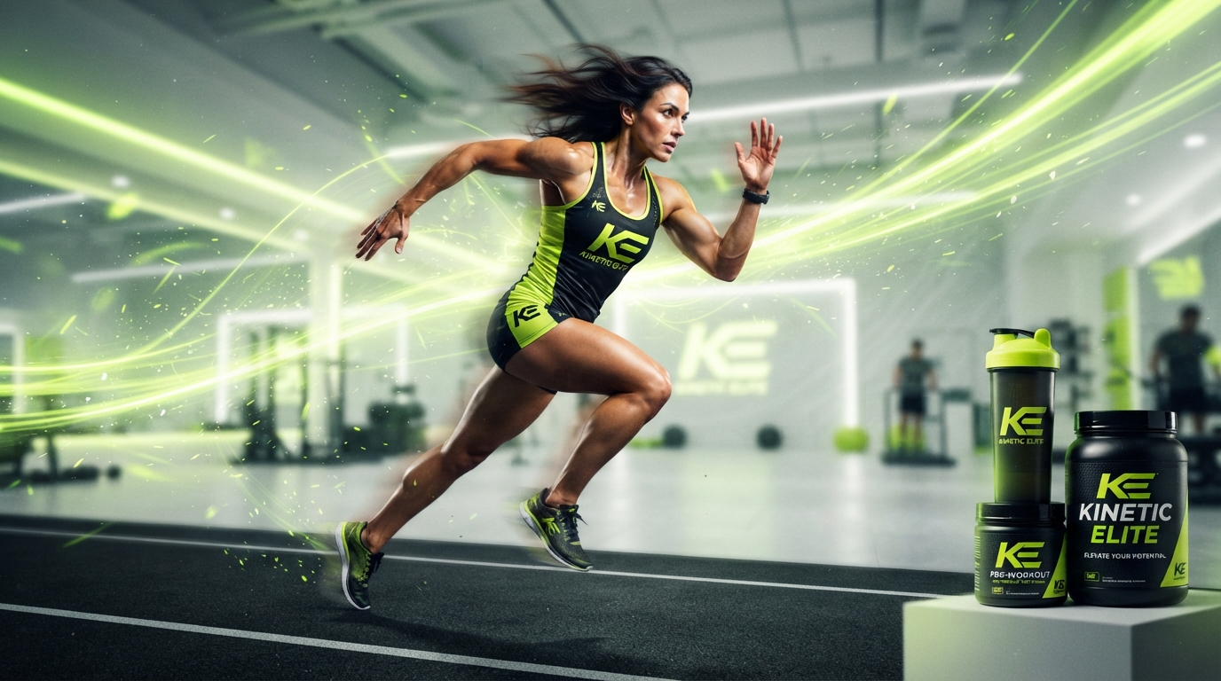 Athlete sprinting beside Corvisia performance supplements